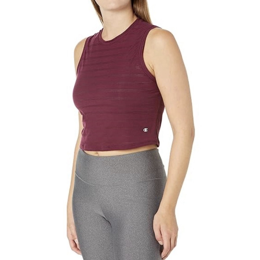 New Champion Maroon Sports Crop Tank Top Size XL Athletic Workout